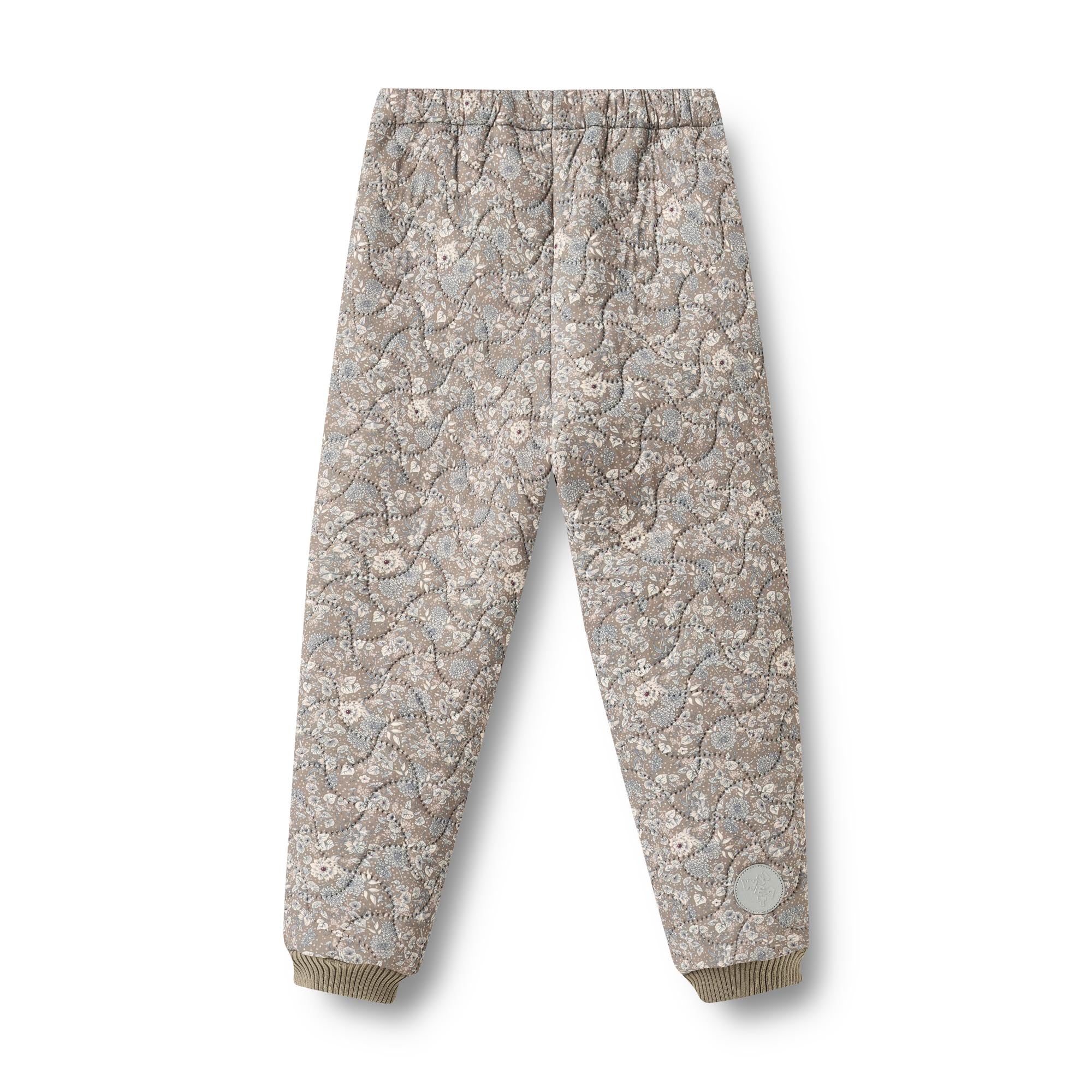 Pantaloni Termici Alex cu Imprimeu Floral, Gri