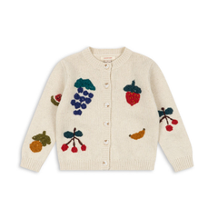 Cardigan Tricotat din Lana Fruity, Bej