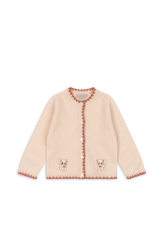 Cardigan Tricotat din Lana Collette, Roz