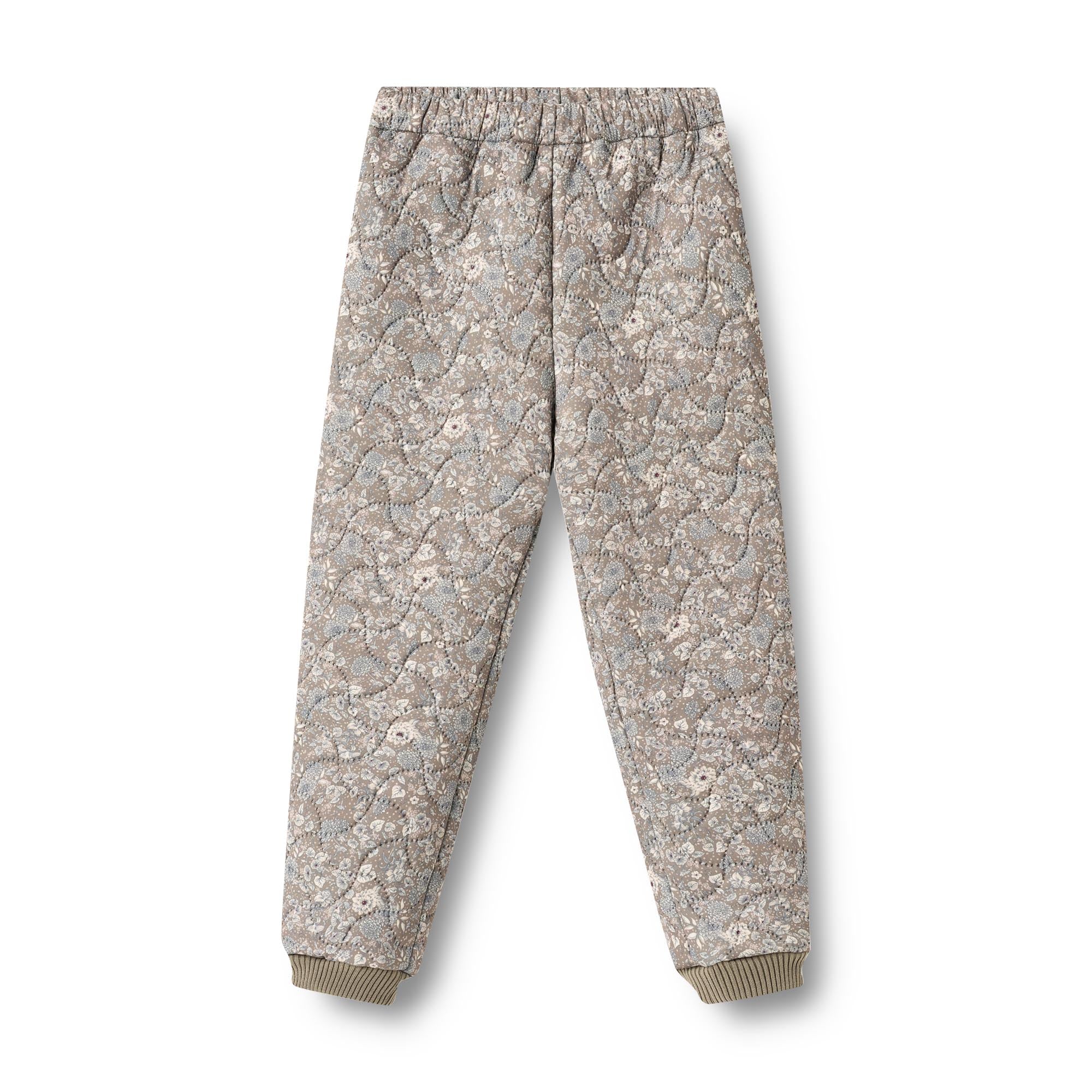 Pantaloni Termici Alex cu Imprimeu Floral, Gri