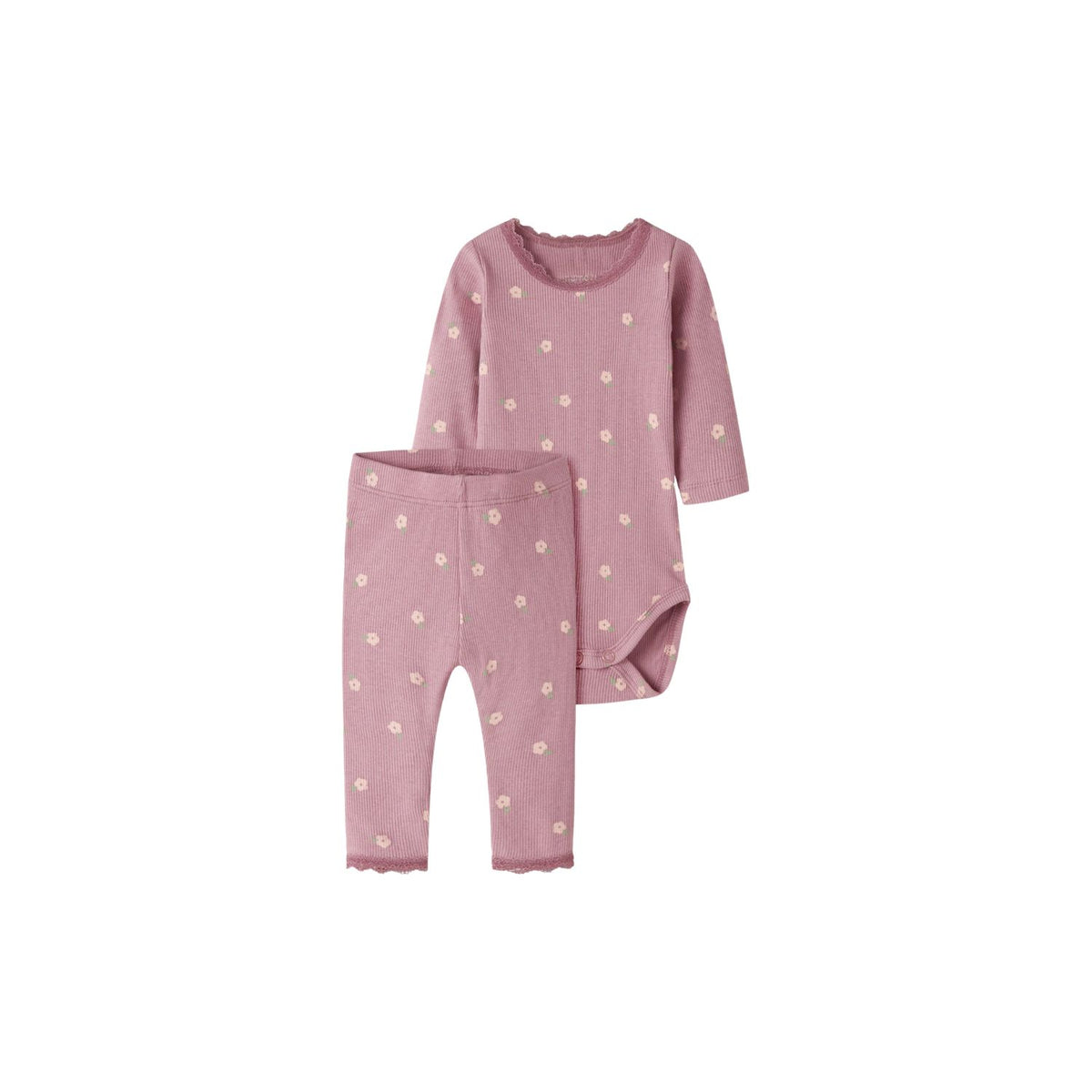 Set Body plus Pantaloni cu Dantela Laurel, Mov