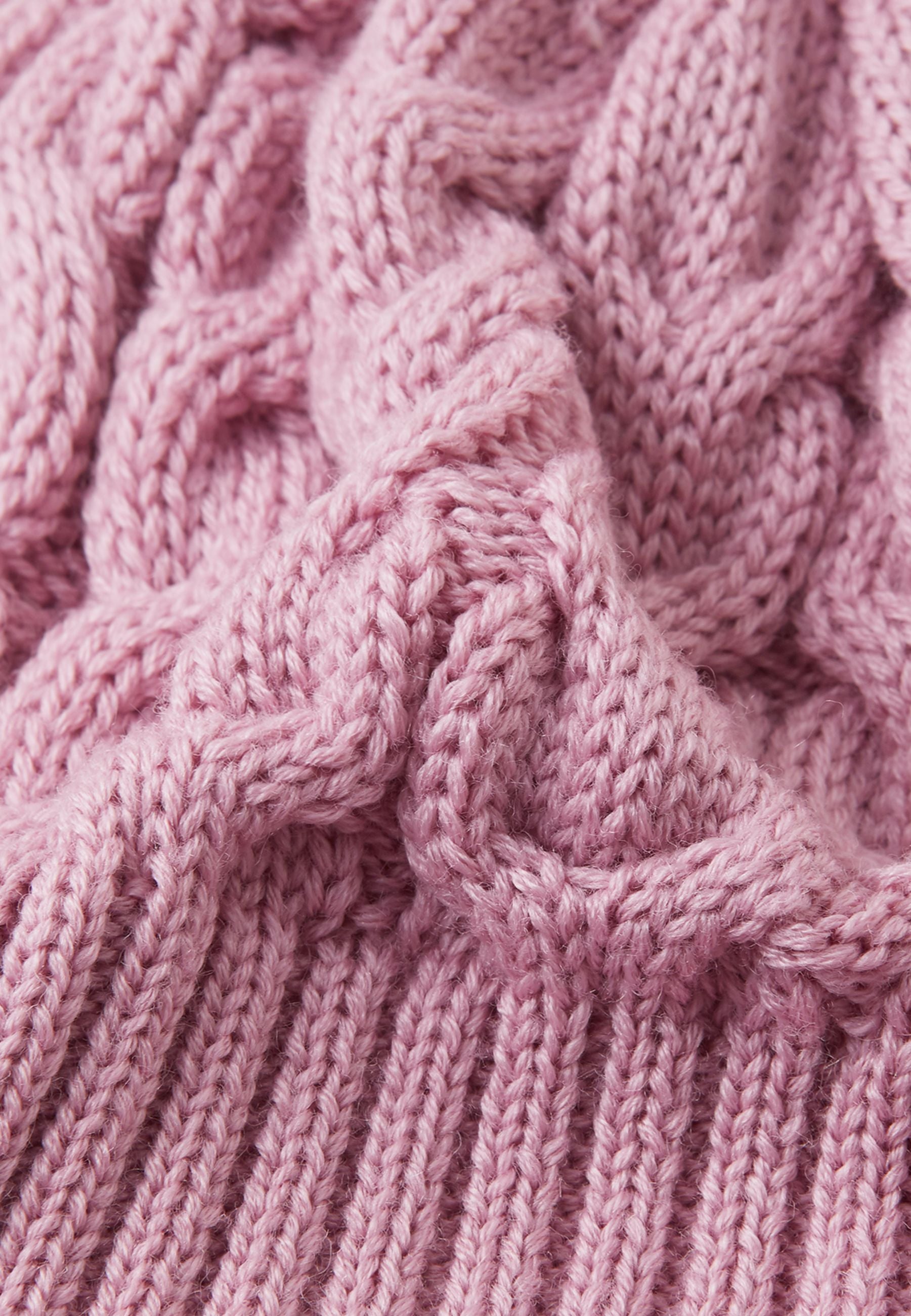 Caciula Tricotata din Lana Merino Paljakka, Roz