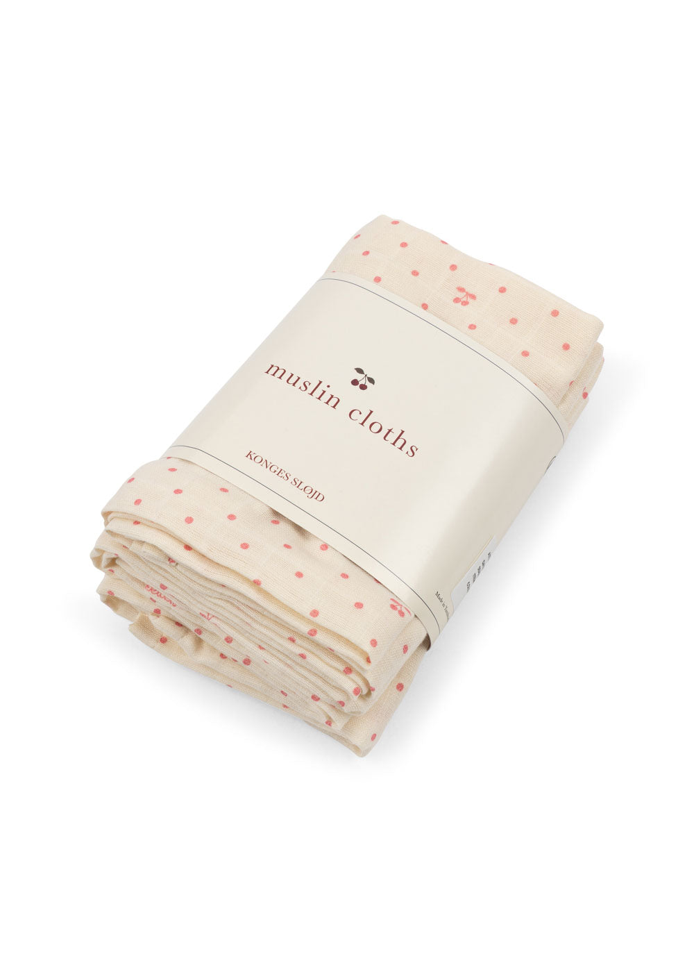Set 3 Scutece din Muselina de Bumbac Organic, Cherry Dot